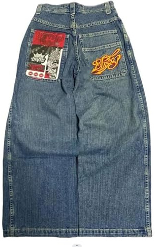 Minus Twos Cargo Baggy Jeans Hommes, Baggy Jeans Y2k Style Hip-Hop Combat Streewear Vintage Lâche Pantalon Homme Jeans Coupe Droite Les Courses De Rue Les Vacances De Loisirs
