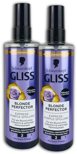 2 er Pack Gliss Blond Perfector Express-Purple-Spülung 2 x 200ml Haarpflege