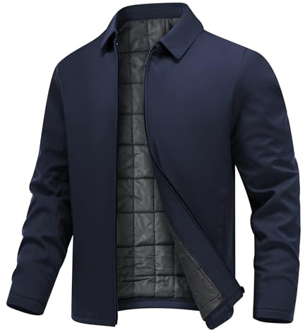 Allthemen Vardaglig vinter varm jacka dragkedja tjock kappa | Vindjacka för män enfärgad långärmad kappa vinter tjock jacka business vardaglig klassisk jacka