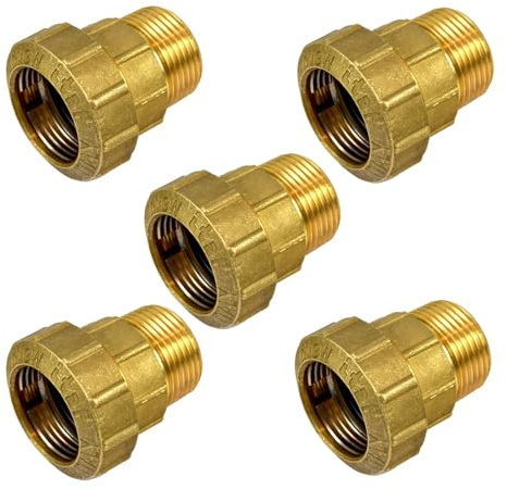 Agora-Tec® Messing Fitting Kupplung 1/2 Zoll AG | 20 mm | 5 Stück |