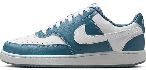 NIKE Damen Court Vision Low Next Nature Sneaker, White/Smokey Blue, 43 EU