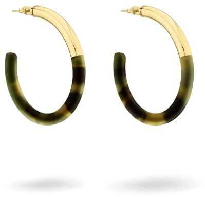 LIEBESKIND BERLIN Damen Creolen Acetat - Ohrringe aus Edelstahl - Hochwertiges Acetat gibt dem Ohrring etwas Farbe und einen modernen Look - cool, modern und alltagstauglich