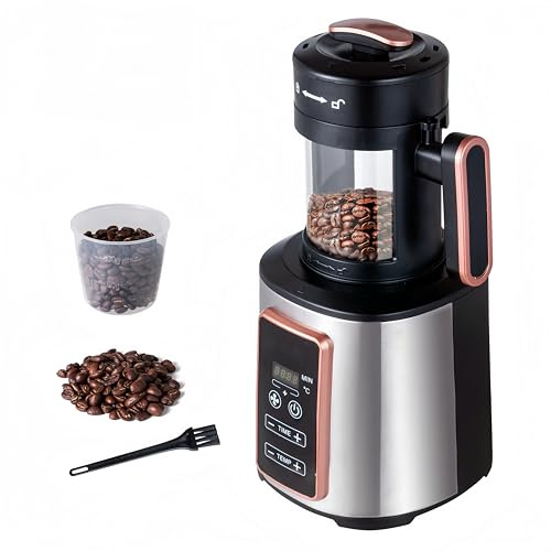Electric Coffee Bean Roaster Machine for Home Use, 1500W Air Coffee Roaster with Adjustable Temperature and Timer, Built-in Straw Collector and 100 Air Circulation