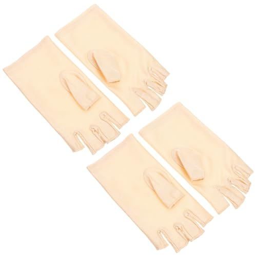 Hohopeti 2 Paare Halbfinger UV Schutz Handschuhe Damen Herren Atmungsaktive Elastische Fahrradhandschuhe Leichte Sommerhandschuhe Hautfreundlich Anti rutsch für Outdoor und Autofahren