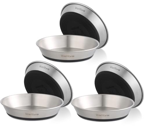 Katzennapf Edelstahl rutschfest, Futter- & Wassernapf Katze | Lebensmittelecht, schnurrhaarfreundlich, rutschfest, spülmaschinenfest. Ideal für Trocken- und Nassfutter, 6er-Pack