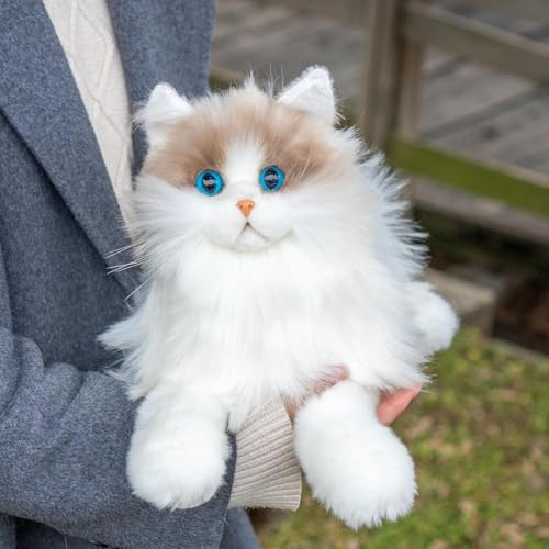 Schweres Plüschtier, eine naturgetreue 1,5 kg Plüschkatze mit Weiches,langes Fell,perfekt zum Kuscheln Ein beruhigender Begleiter für Kinder, Erwachsene und ältere Menschen gleichermaßen Ragdoll-Katze