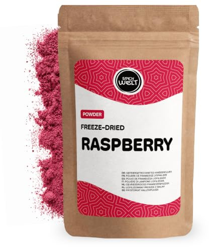 Spicy Welt Polvo de frambuesa (100g) | Frambuesa liofilizada | 100% fruta | Fruta liofilizada | Sin azúcares añadidos ni antiaglomerantes | Yogur, batidos, cheesecake, helados & recetas de frutos rojos