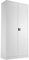 Office Hippo Steel Storage Cabinet, Lockable Cabinet, Double Door Metal Storage Cabinet With 4 Height Adjustable Shelves, Metal Cabinet With 50kg Load Capacity Per Shelf - White