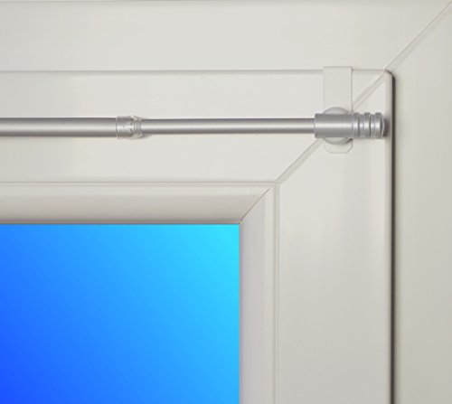 dekondo Gardinenstange Rapid Fix-klick 35-55cm ausziehbar Nickel (für Fensterdicke 15-20mm) Klemmstange/Spannfix