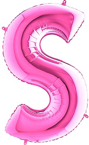 Trendario Ballon Buchstaben - XXL Riesenbuchstabe 100cm Folienballon - Helium Luftballons für Geburtstag, Taufe, Party Deko, Hochzeit (S, Pink)