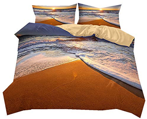 Stillshine Bettwäsche, Strand, Himmelblau, Sommer, Resort, Landschaft der Natur, weich und atmungsaktiv, Bettbezug und Kissenbezug, 2-teilig
