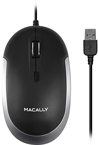 Macally Dynamouse-Sg Optische USB-Maus mit 2 Tasten, Scrollrad und DPI-Taste für Mac und PC, Grau