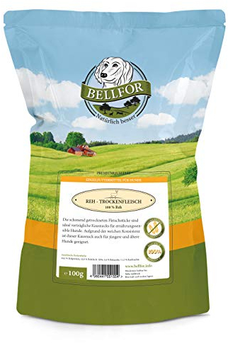Bellfor Hundesnack Gesunder mit REH Trockenfleisch und ist ohne Zusätze und Geschmacksverstärker hergestellt 100 g