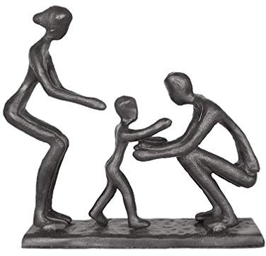 Aoneky Familie Figur Statue - Metall Kunst Skulptur Geschenk für Jahrestag, Geburtstag,Dekoration für Haushalt und Büro (Familie von 3)
