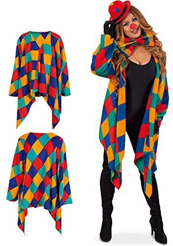KarnevalsTeufel Kostüm-Set Clown 5-teilig Weste mit passender Schleife und Mini-Melone, Handschuhe und Clownsnase Spaßvogel Kasper