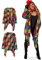 KarnevalsTeufel Kostüm-Set Clown 5-teilig Weste mit passender Schleife und Mini-Melone, Handschuhe und Clownsnase Spaßvogel Kasper