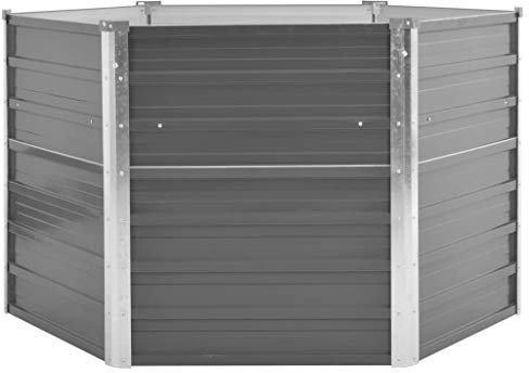 Tidyard Jardinière d'Extérieur en Métal avec Haute Qualité Gris 129 x 129 x 77 cm