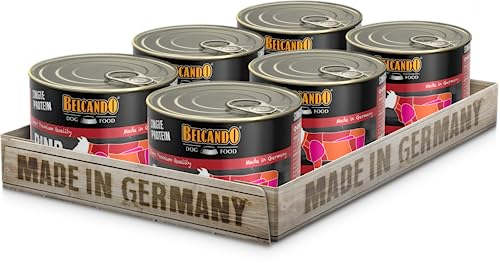 BELCANDO Single Protein Dose [6x200g Rind] | Sortenreines Nassfutter für Hunde | Monoprotein Feuchtfutter