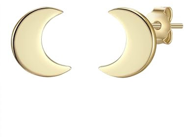 Glanzstücke München Damen-Ohrstecker Mond Sterling Silber gelbvergoldet - Ohrringe Mond Symbol Ohr-Schmuck Halbmond gelb-gold Frauen Mädchen Teenager