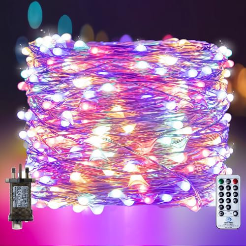 RcStarry Fairy Lights Plug in, 50M 500LED Copper Wire Fairy Lights Multicolor, 165ft LED Fairy String Lights Mains Powered with Remote, Timer, 8 Modes, Memory, Waterproof for Indoor Outdoor Decor