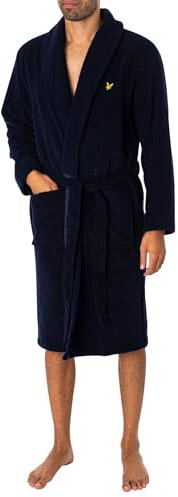 Lyle & Scott Herren Bademantel Lucas: Weicher Frottee, offene Taschen, Adler-Logo - Größen XS-XXL - Bequem, warm und stilvoll
