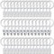 AMZSEVEN Lot de 44 anneaux de rideau en métal avec clips, anneaux de fixation pour rideaux résistants, barre de tension décorative pour fenêtre, diamètre intérieur de 2,5 cm, blanc rouille