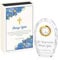 Maverton Glas-Statuette mit Uhr - Statuette mit Gravur - in personalisierter Box - Kristall Statuette - Uhr mit 3D-Gravur - Taufe Kommunion Konfirmation - religiös - für Patenkind - Azurblau