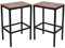 Barhocker 2er Set - Industrial Design, aus Metall, mit Fußstütze, max. 130 kg, modern, Sitzhöhe 65 cm, Schwarz Braun - Barstühle, Bistrohocker, Barstuhl für Bar, Kücheninsel, Theke, Vintage, Antik