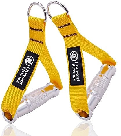 J Bryant Fitness Resistance Band Handle Cable Machine Attachment for Pulley Machine Heavy Duty Metal D Handle Aluminum Alloy Handle Grips Durable Workout Handle Pulley LAT Pulldown System