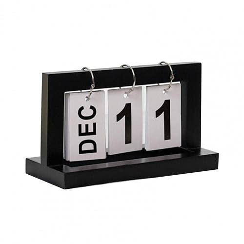 sararui Statue Hölzerner Flip Kalender Kalender Memo Daily Scheduler Planer Home Office Jährliche Agenda Planer Kalender Desktop Dekor Ornamente Skulptur Ornamente