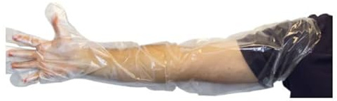 35″ Clear Powder Free Polyethylene Gloves, Embossed Grip, Size Large, 100 Per Box