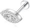 16G Titan Labret Ohrstecker Ohrringe mit Innengewinde Flache Rückseite Ohrringe Lippenstecker Tragus Piercing Schmuck 8mm Monroe Medusa Helix Ohrstecker Silber Lobe Knorpel Conch Ohrringe (Auge CZ)