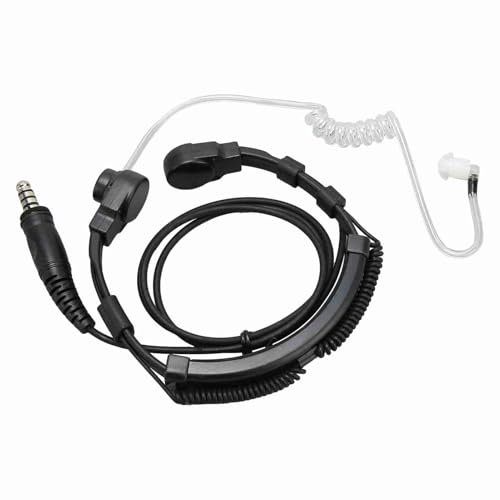 Dpofirs Oreillette de Microphone de Gorge, Oreillette de Talkie-walkie de Micro de Gorge avec Tube Sonore, écouteur Léger de Talkie-walkie de Courroie de Cou pour 270 280 T4800