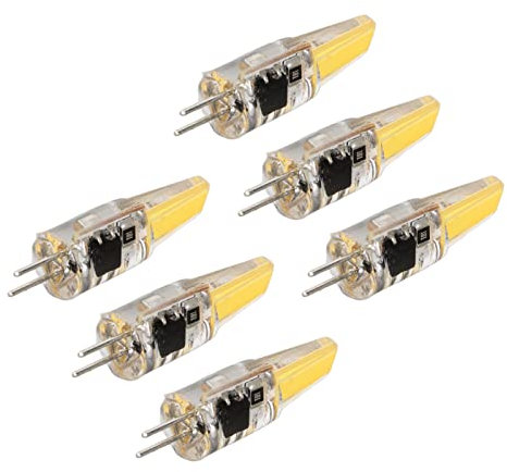 YWBL-WH 6 Stück G4 LED COB Birnen 6W (500lm), Dimmbar 220V Warmweiß 3000K, Für Decken-/Wandleuchten, Sockel G4 Steckfassung, Energiesparend 360° Licht