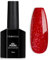 TOMICCA UV Nagellack Weihnachten Glitter Rot, 15ml Glitter Rot Gel-Nagellack, Soak Off UV/LED Gel Rot Nagellack für Starter Nail Art Salon DIY