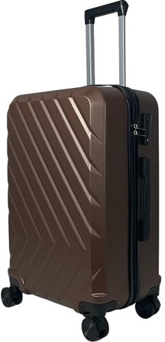 MY TRAVEL BAG Hartschalen-Koffer Trolley Reisekoffer (Handgepäck-Mittel-Groß-Set) 4 Doppel-Rollen (Großer Koffer (75cm), Koffee)