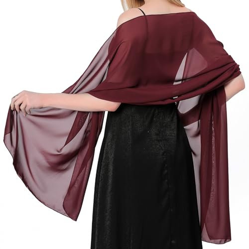 lifwimner Scialle Donna In Raso Chiffon Silky Sciarpa Tinta Unita Wrap Stola Per Sposa Damigella Cerimonia Matrimonio Serata