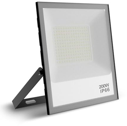 Tayire Focos LED Exterior 200W, Super Brillante Proyector LED 20000LM Foco LED, IP66 Impermeable 6500k Foco Proyector Led para Jardín, Garaje, Estacionamiento, Sitio de Construcción