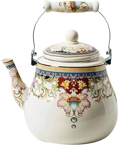 Tetera de porcelana de 5L, cocina de inducción esmaltada grande, cafetera ordinaria a Gas, tetera multiusos para el hogar