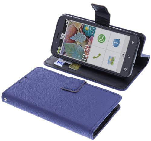 foto-kontor Tasche kompatibel mit Emporia Smart 5 Mini Schutzhülle blau Book Style Case Handy Schutz Hülle Buch Wallet Handyhülle Cover Klapphülle Ständer Handytasche