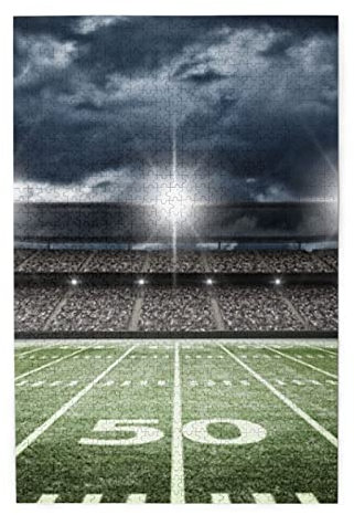 Stadium Football Satdium Field Light Night Colorful Wood Puzzle - Challenging Picture Puzzle Game For Adults And Puzzle Enthusiasts - 1000-Piece Interactive Jigsaw Puzzle