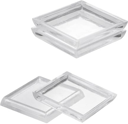 sourcing map 4 Pcs Square Furniture Caster Cups, 1-7/8 Plastic Furniture Pads Floor Protectors for Carpet Floors