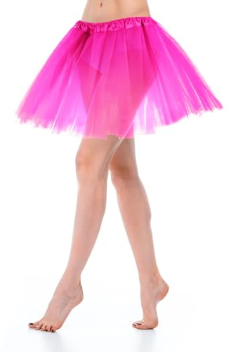 Tütü Rock Damen Ballett Tutu Rosa Tüllrock Mädchen Vintage 80er 90er Jahre Party Tüll Blasen Tutu Erwachsene 3 Lagiges Stretch Ballett Röcke für Frauen Mädchen Abschlussball Partykleid