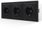 JIMEIDA Steckdose Schwarz Matt Glattes Hautgefühl 3 Fach mit Steckklemme 16Amp Schuko Steckdose Wandsteckdose 226 * 84mm,250V(Kann nicht vertikal installiert werden)