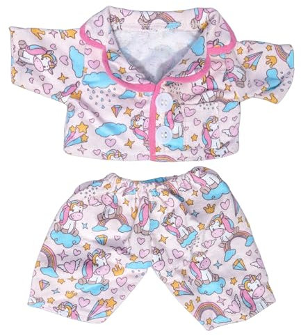 Pyjama licorne et étoile rose – Taille : 40 cm – Vêtements ours en peluche, rose, 16 inch - 40 cm
