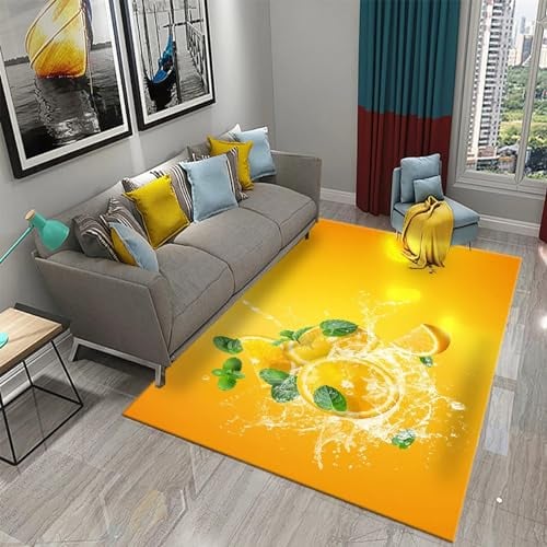 Tappetini In Moquette, Stampa 3D Frutta Fresca, Limoni Gialli E Verdi, Varie Dimensioni Tra Cui Scegliere, Cameretta Per Bambini Morbida E Spessa Flanella 50 X 80 Cm - Pulizia Facile - Polies -3J7P2O