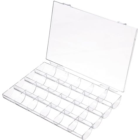 24 Grids Plastic Jewelry Organizer Box,Craft Organizers and Storage with Fixed Dividers Clear Storage Container,for Beads Organizer Art DIY Crafts Jewelry Beads Rings EarringsTackles Accessories