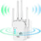 Répéteur WiFi 1200 Mbps 5G + 2.4G Double Fréquence Amplificateur WiFi Signal Booster,4 Antennes,2 RJ45 Ports,Mode Repeteur/Routeur/AP,WiFi Extender Couverture de 200 m² for Home and Outdoor
