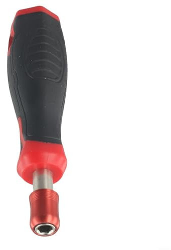 Manico per cacciavite, adattatore esagonale autobloccante da 6,35 mm, per punte per cacciavite, chiavi a bussola e strumenti che richiedono un collegamento adattatore da 1/4 (rosso nero)