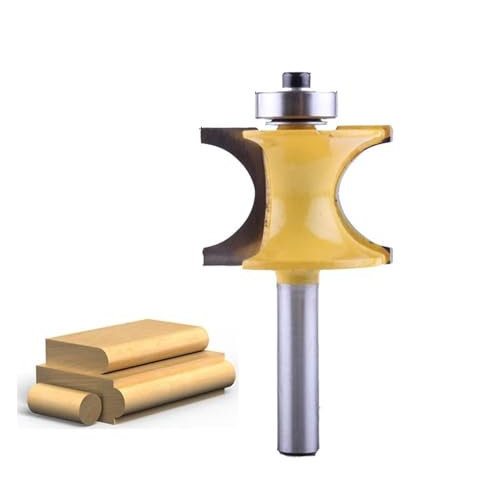 1Pc 8mm Shank Bullnose Router Bit Set C3 Carbide Tipped Woodworking cutter Half Round Bearing Bullnose Router Bit Set(D-25.4mm)